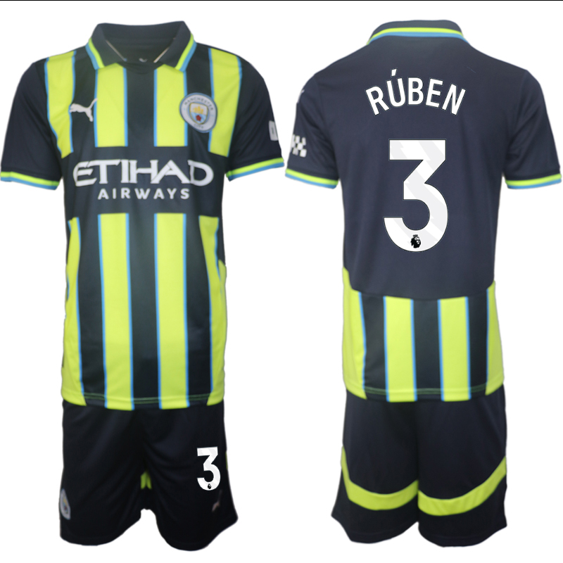 Men 2024-2025 Club Manchester City away black green 3 Soccer Jersey